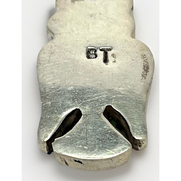 Navajo Brugh Tsosie Sterling Silver Owl Pendant Micro Inlay Multi-Stone 18”Chain - Picture 10 of 12